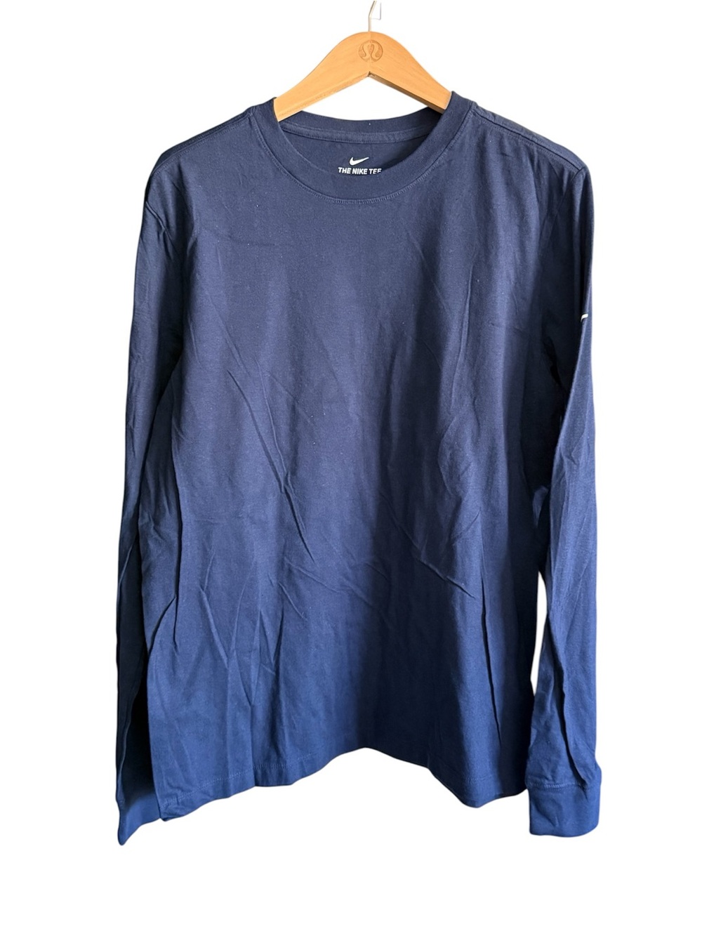 Nike Long-Sleeve Crew Tee in Navy Blue